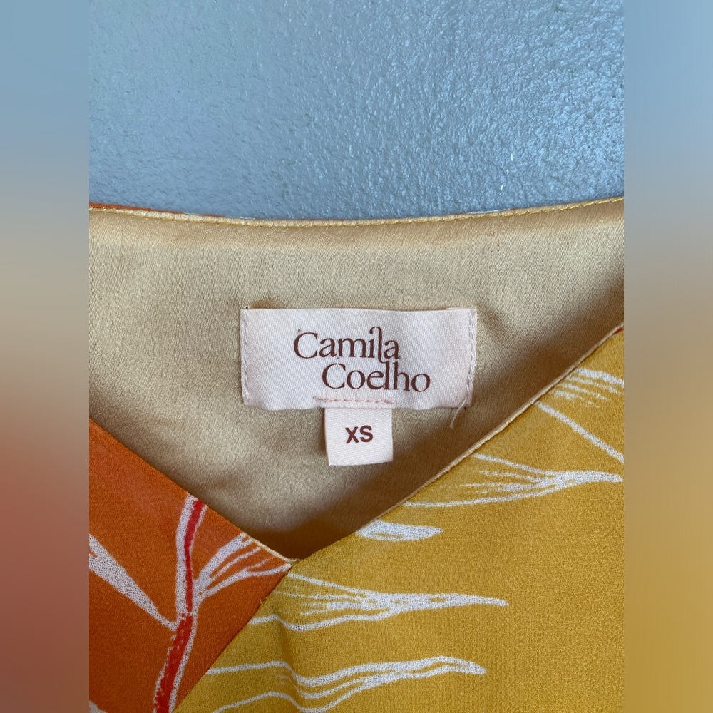 Camila Coelho Vivienne Midi Dress in Yellow & Orange - Picture 4 of 11